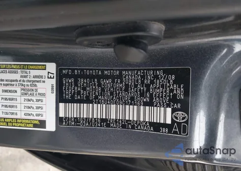 2009 Toyota Corolla Le from USA, damaged, VIN 2T1BU40E09C171169